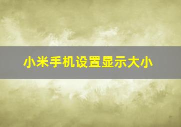 小米手机设置显示大小