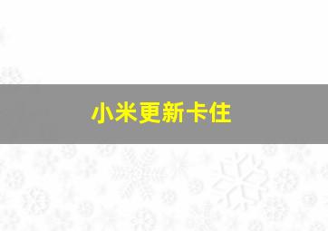 小米更新卡住