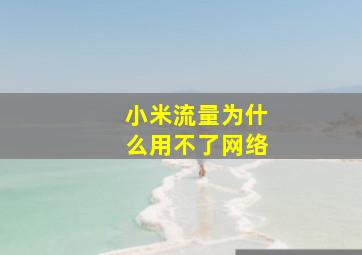 小米流量为什么用不了网络