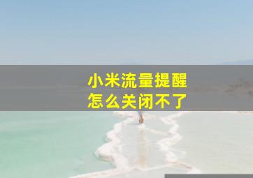 小米流量提醒怎么关闭不了