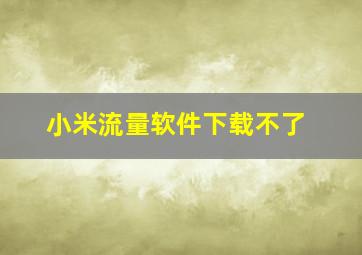 小米流量软件下载不了