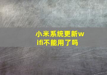 小米系统更新wifi不能用了吗