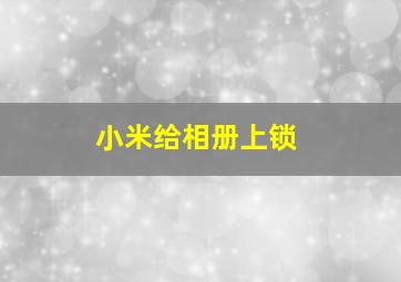 小米给相册上锁