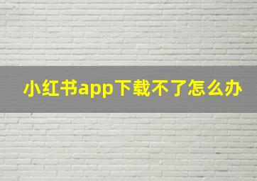 小红书app下载不了怎么办