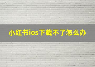 小红书ios下载不了怎么办