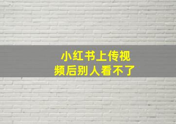 小红书上传视频后别人看不了