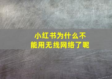 小红书为什么不能用无线网络了呢