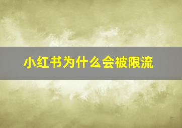 小红书为什么会被限流