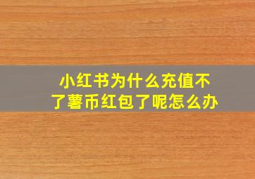 小红书为什么充值不了薯币红包了呢怎么办