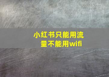 小红书只能用流量不能用wifi