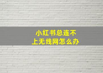 小红书总连不上无线网怎么办