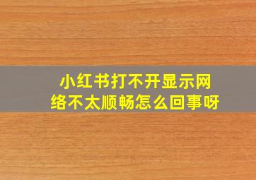 小红书打不开显示网络不太顺畅怎么回事呀