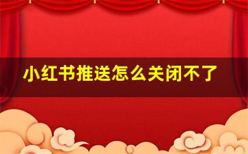 小红书推送怎么关闭不了