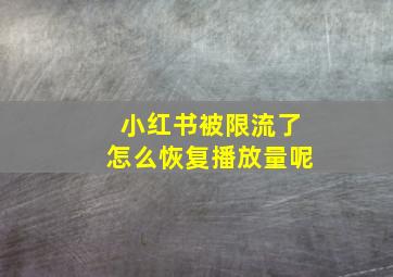 小红书被限流了怎么恢复播放量呢