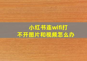 小红书连wifi打不开图片和视频怎么办