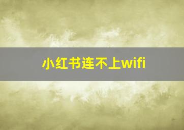 小红书连不上wifi