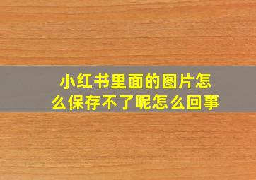 小红书里面的图片怎么保存不了呢怎么回事