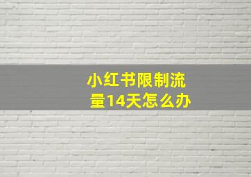 小红书限制流量14天怎么办