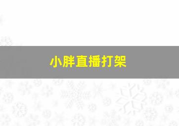 小胖直播打架