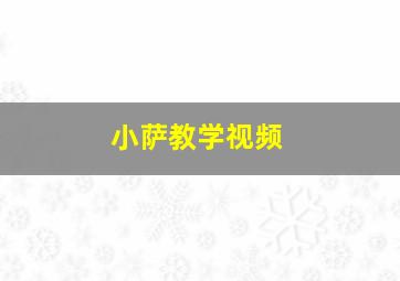 小萨教学视频