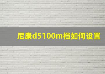 尼康d5100m档如何设置