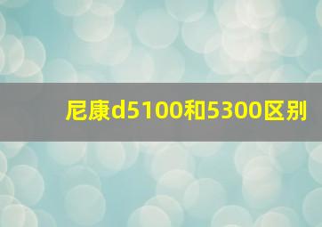 尼康d5100和5300区别