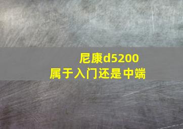 尼康d5200属于入门还是中端