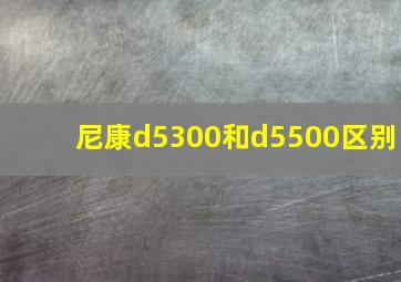 尼康d5300和d5500区别