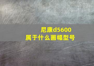 尼康d5600属于什么画幅型号