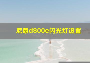 尼康d800e闪光灯设置