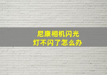 尼康相机闪光灯不闪了怎么办