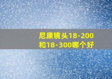 尼康镜头18-200和18-300哪个好