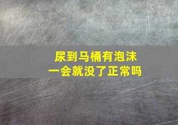 尿到马桶有泡沫一会就没了正常吗