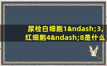 尿检白细胞1–3,红细胞4–8是什么意思