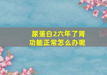 尿蛋白2六年了肾功能正常怎么办呢