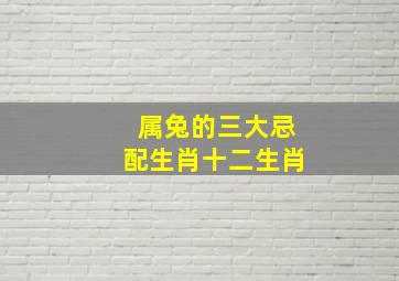 属兔的三大忌配生肖十二生肖