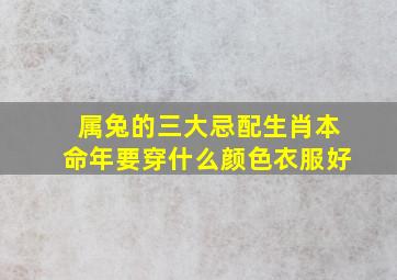 属兔的三大忌配生肖本命年要穿什么颜色衣服好