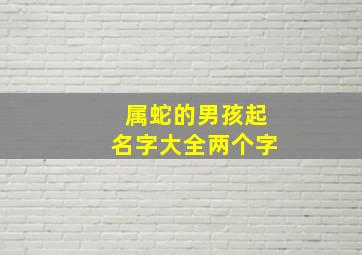 属蛇的男孩起名字大全两个字