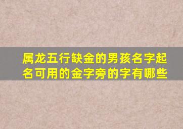 属龙五行缺金的男孩名字起名可用的金字旁的字有哪些