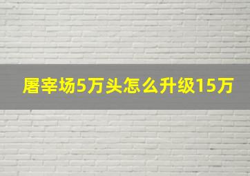 屠宰场5万头怎么升级15万