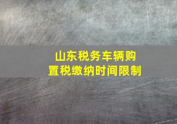 山东税务车辆购置税缴纳时间限制