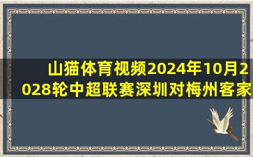 山猫体育视频2024年10月2028轮中超联赛深圳对梅州客家