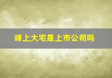 峰上大宅是上市公司吗