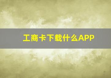 工商卡下载什么APP