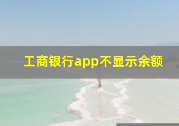 工商银行app不显示余额