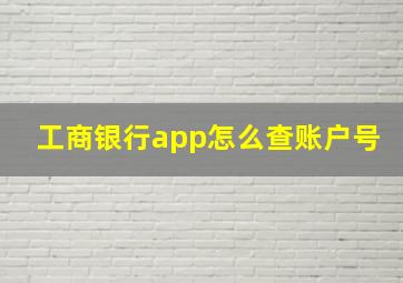 工商银行app怎么查账户号