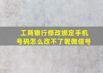 工商银行修改绑定手机号码怎么改不了呢微信号