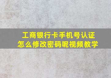 工商银行卡手机号认证怎么修改密码呢视频教学