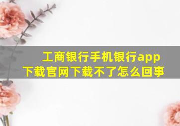 工商银行手机银行app下载官网下载不了怎么回事