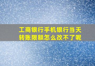 工商银行手机银行当天转账限额怎么改不了呢